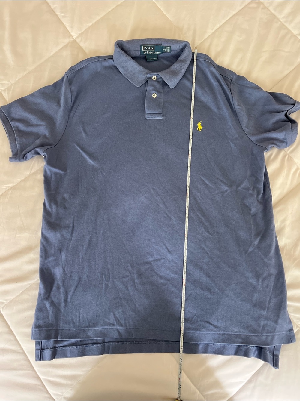 Vintage Ralph Lauren Navy Polo with Yellow Pony Embroidery